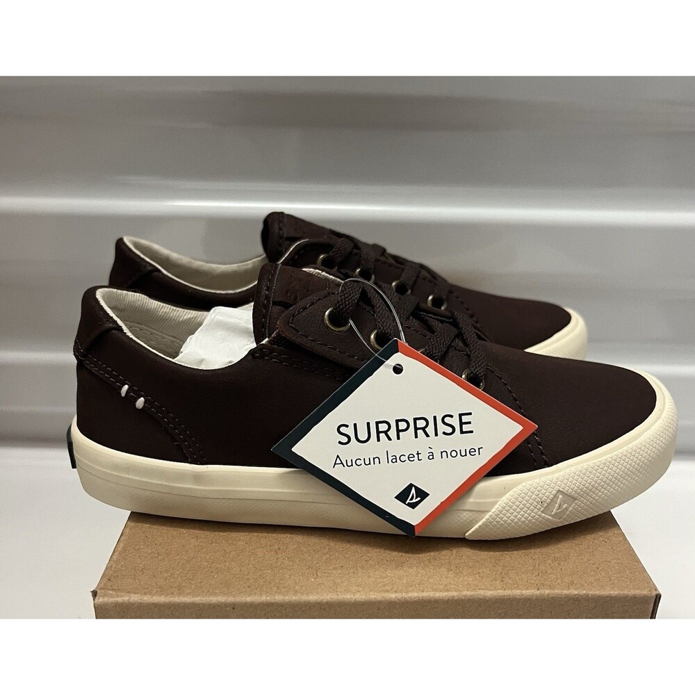 Sperry Kids Striper II LTT JR Brown Boy's Shoes Lace Up Sneaker Size 12 M